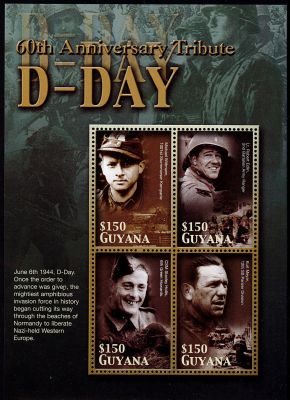 2004 - Guyana n° 5773A/5773D - 2ème Guerre mondiale - 60e anniversaire du débarquement du 6 juin 1944